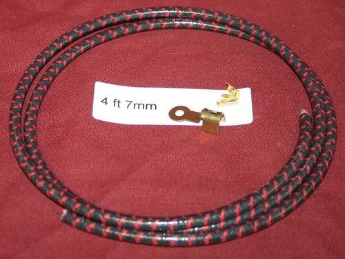 4 ft 7mm Black Plug Wire Ring End Hit &amp; Miss Gas Engine