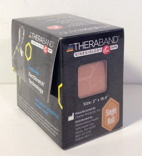 Lot of 6 theraband kinesiology tape standard rolls, beige/print 2&#034; x 16.4&#039; inch for sale