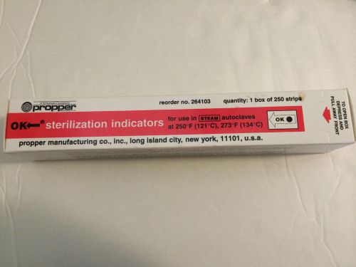 propper sterilization indicators for use in STEAM autoclaves at 250F to 273F