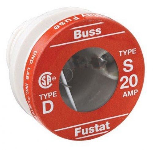 Bussmann tamper proof plug fuse dual element, type s 20 a 125 v / 2 pack for sale