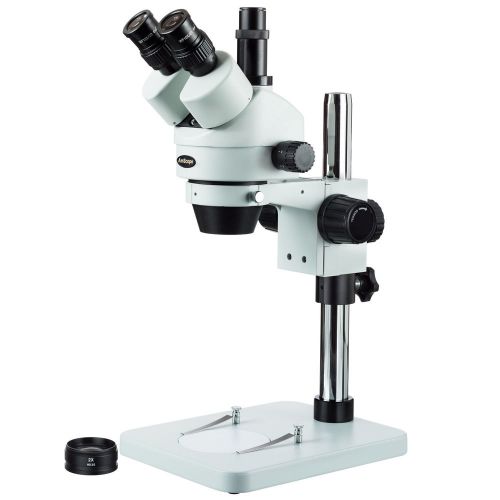 7x-90x zoom trinocular stereo microscope with table pillar stand for sale