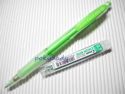 (1 mechanical pencil + pencil leads set) pilot 0.7mm color eno green for sale