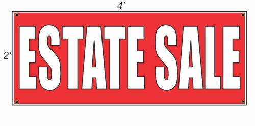 2x4 ESTATE SALE Red with White Copy Banner Sign NEW