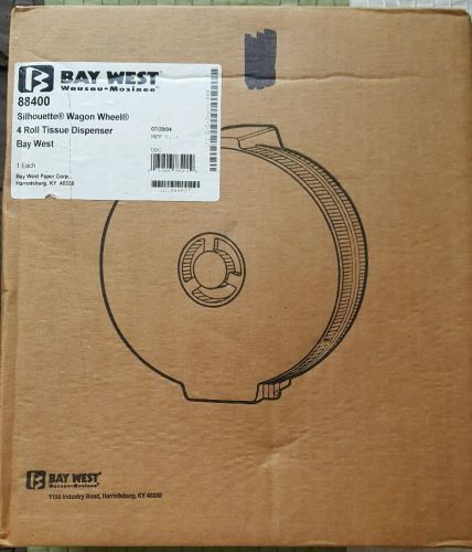 Wausau wagon wheel bay west  88400 dispenser toilet paper tissue 4 roll black for sale