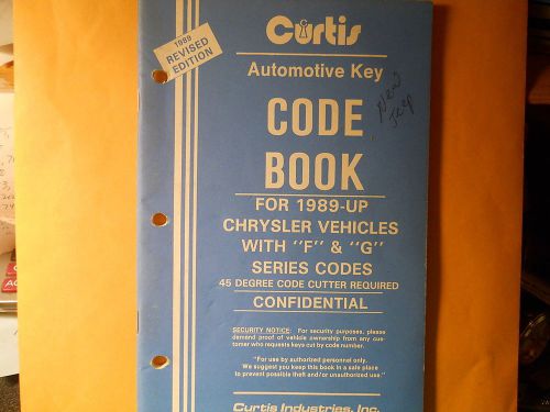 CURTIS CODE BOOK  (CHRYSLER)  F &amp; G CODES