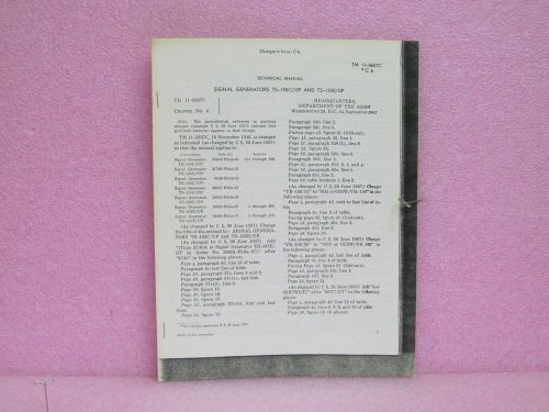 Military Manual TS-155C/UP, TS-155E/UP Signal Generators Change 6 Pages (9/63)