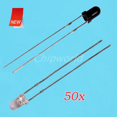 50pcs Ф3 3mm 940nm IR Infrared Emitter and Receiving LED Lamp Diode