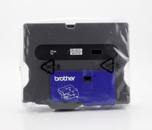 Brother P-Touch TX-2411 Tape Cartridge Cassette Black on White 18mm 3/4&#034; / 5194