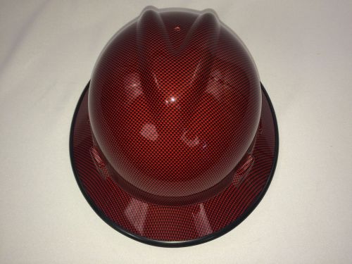 Msa v-gard hard hat w/fas-trac bolder carbon fiber hydrographic print osha/csa for sale