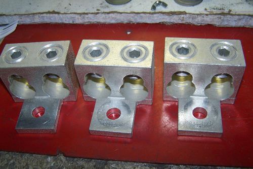 (3) new cmc twin lugs 750kcmil 1/0  (2) 300kgmil-1/0 wire lugs set of 3 for sale
