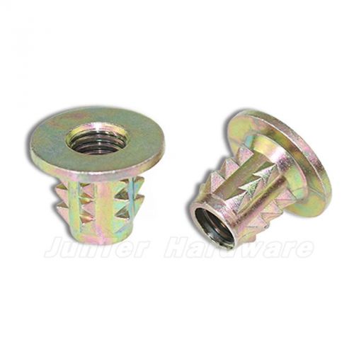 M4 m5 m6 m8 zinc alloy furniture barbed unhead nut threaded for wood insert for sale