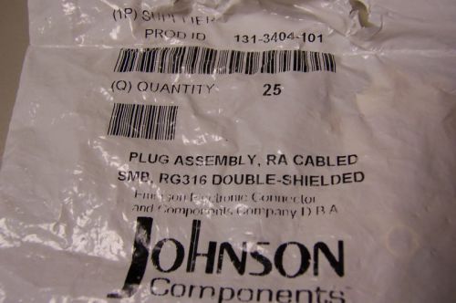 (25) Johnson 131-3404-101 Right Angle SMB Plug RG316