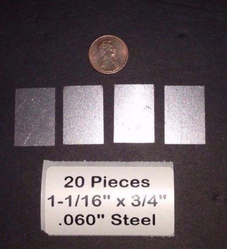 20 Pieces of 1-1/16&#034; x 3/4&#034; Steel Sheet Metal .060&#034; Thick Crafts/Art/Jewelry M2