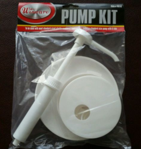 Winco PKT-6 Plastic Pump Kit for Syrup &amp; Liquids 5 lid sizes, 9&#034; standard pump