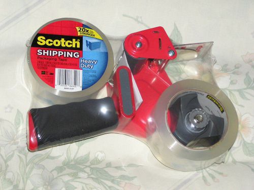 3M Scotch Dispenser and 2 Rolls Heavy Duty Shipping Packaging Packing Tapes