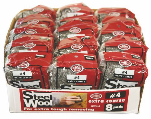 STEEL WOOL,#4 EX COARSE 8/PAD