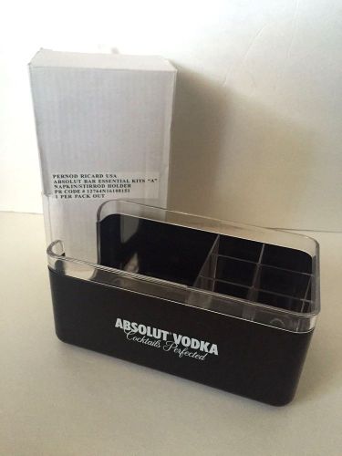 NIB ABSOLUT VODKA Essential Kits &#034;A&#034; Napkins and Stirrod Holder