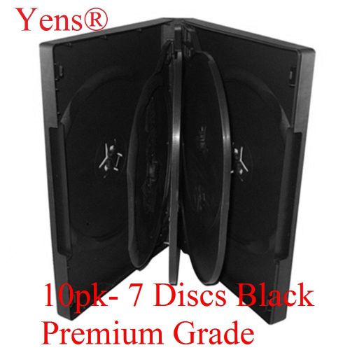 Yens® 10 Premium 7 Disc Black CD DVD Case Movie Box 10#BDVD7