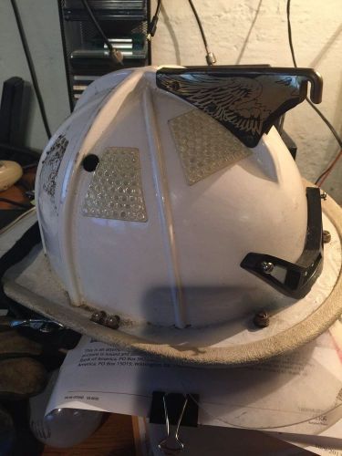 Cairnes 1010 white. flaps in great shape. bourkes fd fire fighter helmet for sale