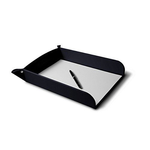 Lucrin - a4 paper tray - navy blue - smooth leather for sale