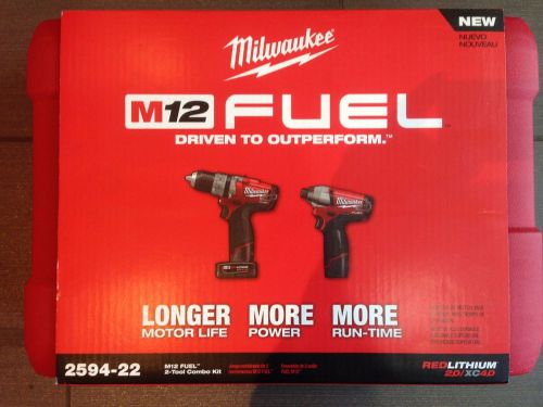 Milwaukee 2594-22 M12 Fuel 1/2&#034; Drill/Driver and 1/4&#034;Impact Combo Kit