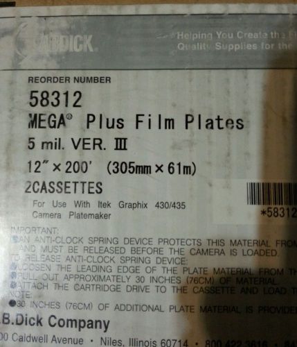 Mega Plus Film Plates 5 mil. Ver. III, 12&#034; x 200&#039; (305MM x 61m) AB Dick Company