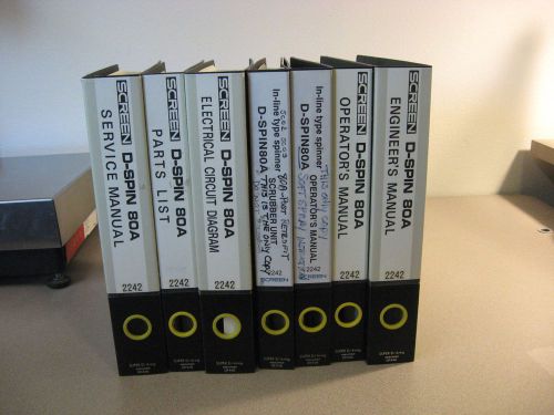 Screen D-Spin 60A/80A Set of Manuals (See Photos and List Below)