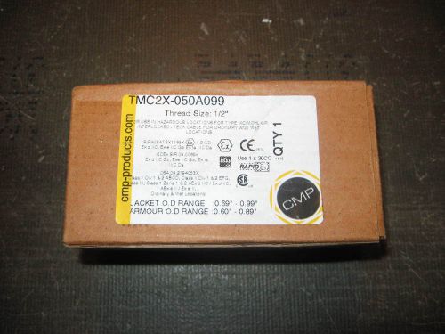 &#034; new in box &#034; cmp aluminum cable gland connector 1/2&#034; npt # tmc2x-050a099 for sale