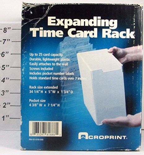 Acroprint White Expanding Time Card Rack