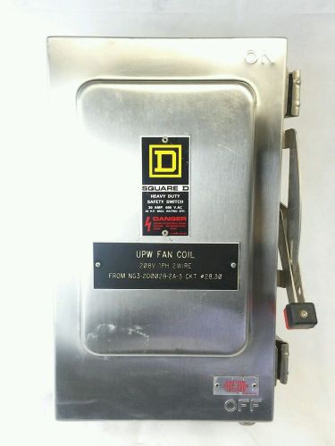 Square D Stainless HU461DS E1 30 amp 600v 4 Pole Non-Fused Safety Switch
