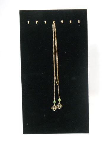 Black Velvet Necklace Pad Jewelry Display Board with 7 Hooks