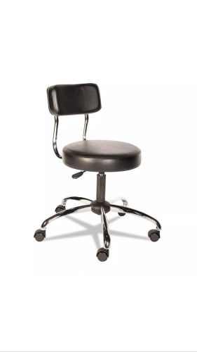 Alera Plus HL Series Height-Adjustable Stool with Back, Black (AAPCS610)