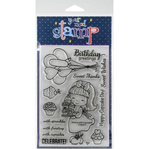 &#034;Your Next Stamp Clear Stamps 4&#034;&#034;X6&#034;&#034;-Jessica W/Cupcakes&#034;