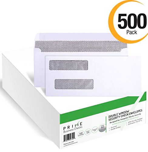 Prime Business Checks Double Window Security Tinted Envelopes for Business Check