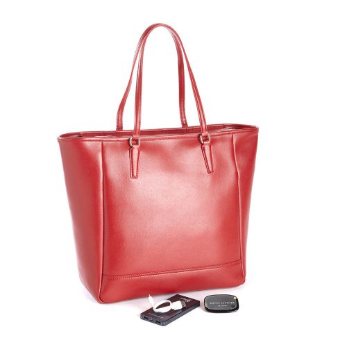 ROYCE Leather RFID Blocking Tote Bag, Bluetooth and Portable Battery Power Bank