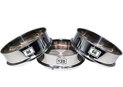 Aluminum herbal pollen set of 3 screen size stackable sifter 66, 96, 120 micron for sale