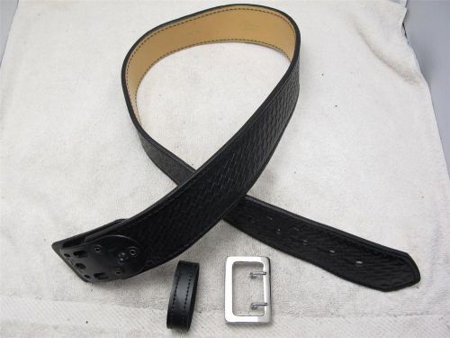 B49wfl 30&#034; sam browne 2.25&#034; wide police duty belt ez slide chromed buckle for sale