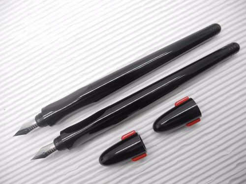 2 x Black barrel PILOT 50R Extra Fine nib fountain pen with cap (Japan)
