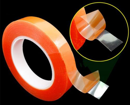 2mm*25m strong acrylic adhesive red film clear double sided tape for high temp for sale