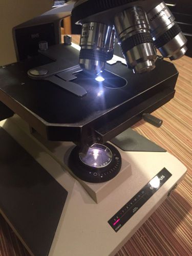 Olympus BH-2 12v 100watt microscope with dual view attachment.