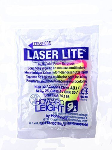 100 pairs of howard leight laser lite individually wrapped ear plugs for sale