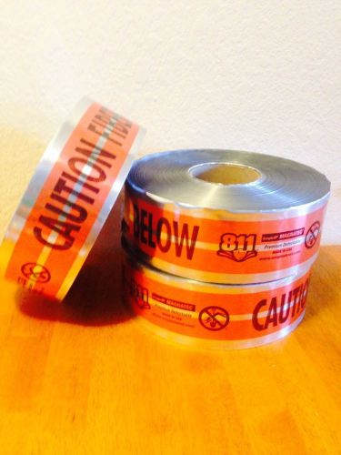 Caution Fiber Optic Cable Tape NEW Empire Magnatec Detectable NEW Lot (3)1000&#039;