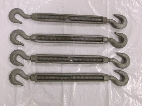Galvanized turnbuckle  hook &amp; hook  1/2&#034; x 9&#034;  lot of 4 for sale