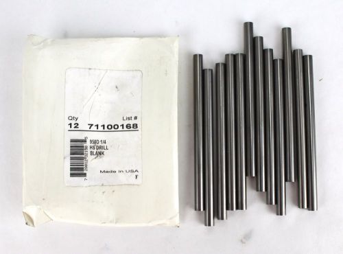 Made in USA Long Drill Blank 1/4&#034; x 4&#034; HSS +0.0000 to -0.0003&#034; Tol QTY 12 C3