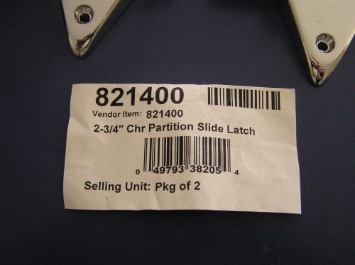 2 3/4&#034; Chr Partition slide latches. 2 per pack, 8 Packs total.