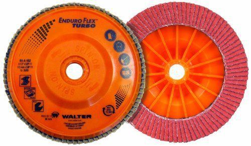 Walter Enduro-Flex Turbo Abrasive Flap Disc, Type 29, 5/8&#034;-11 Thread Size, Pl...