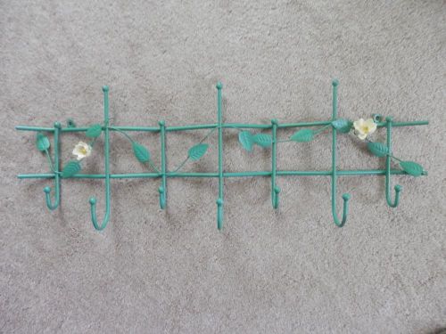 2 Foot Green Metal Floral Display Rack with 7 Hooks