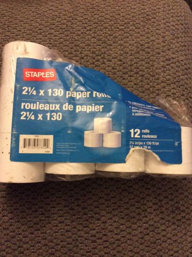 Staples 2 1/4 X 130 paper 6 roll lot