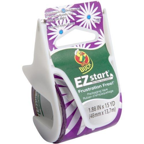 Duck Brand EZ Start Decorative Printed Packaging Tape with Dispenser, 1.88-Inch