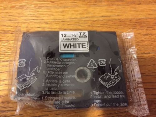NEW SEALED BROTHER P-TOUCH TZ TAPE LAMINATED 1/2&#034; BLACK ON WHITE 12mm TZ-231